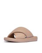 Mules en cuir rembourrées confort Iqushion D-Luxe beige