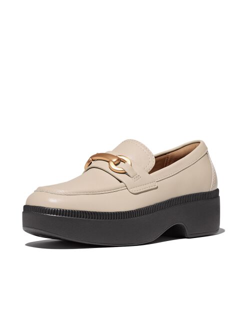 Mocassins demi-compensés F-Luma Chunky-Snaffle en cuir beige