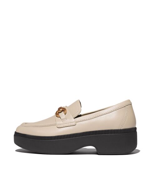 Mocassins demi-compensés F-Luma Chunky-Snaffle en cuir beige