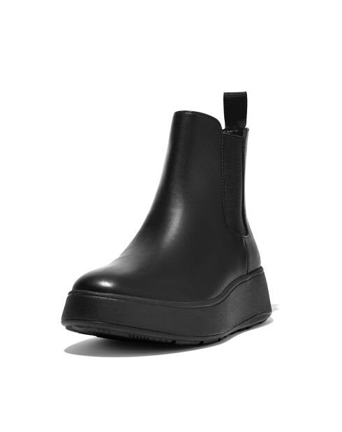 Chealsea boots plateforme en cuir F-Mode noirs