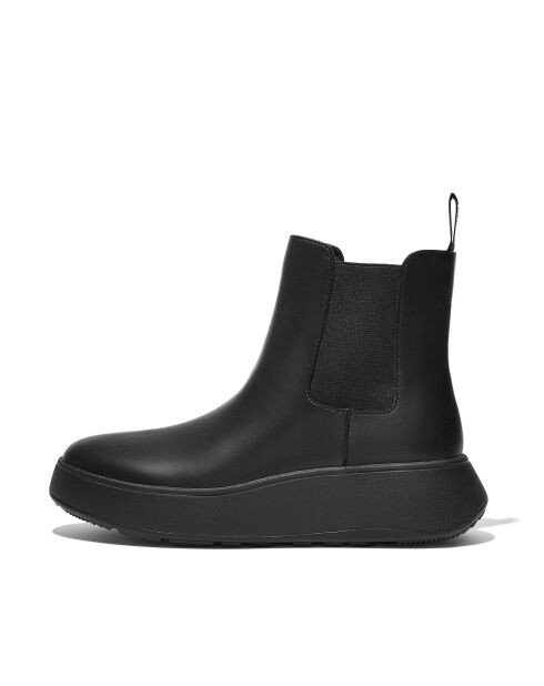 Chealsea boots plateforme en cuir F-Mode noirs