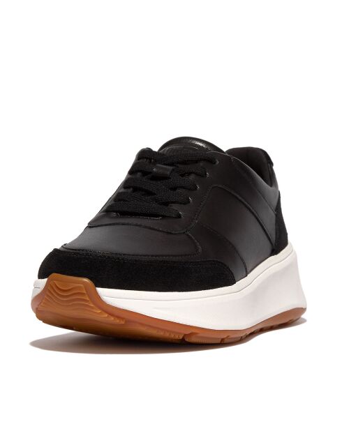 Sneakers plateforme en cuir /en daim F-Mode noires