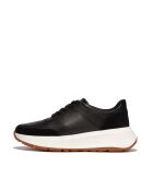 Sneakers plateforme en cuir /en daim F-Mode noires