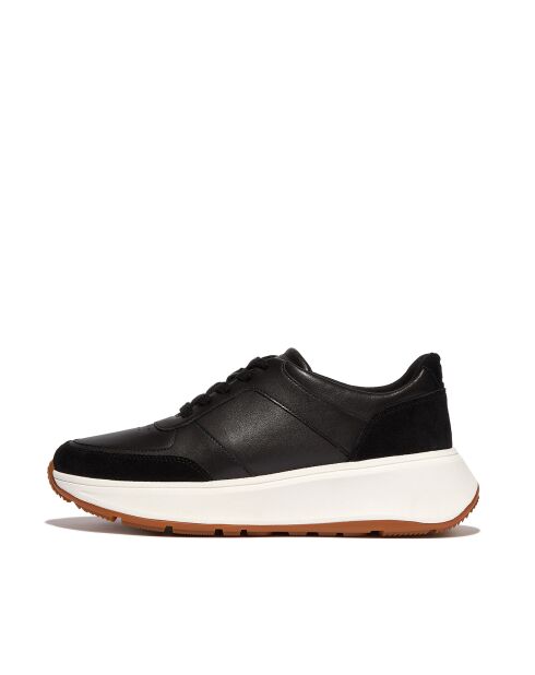 Sneakers plateforme en cuir /en daim F-Mode noires