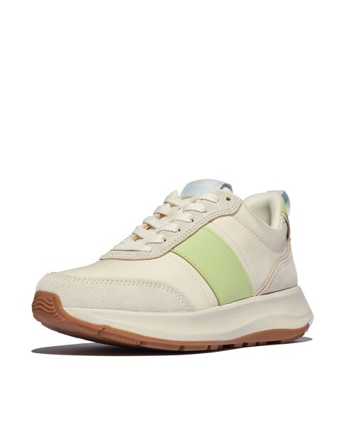Baskets F-Mode Flow nylon & daim beige / citron vert