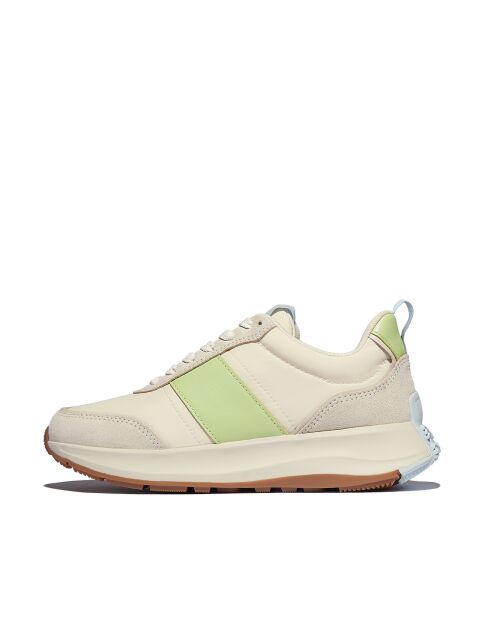 Baskets F-Mode Flow nylon & daim beige / citron vert