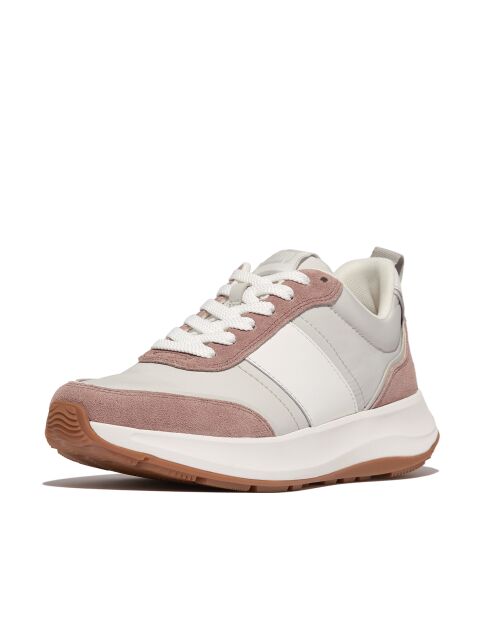 Baskets F-Mode Flow nylon & daim rose foncé / gris / blanc