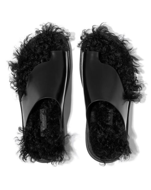 Mules en cuir ajouré Gen-FF x Roksanda noires