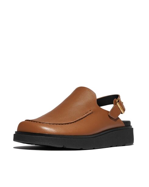 Sabots à bride arrière en cuir Gen-FF marron