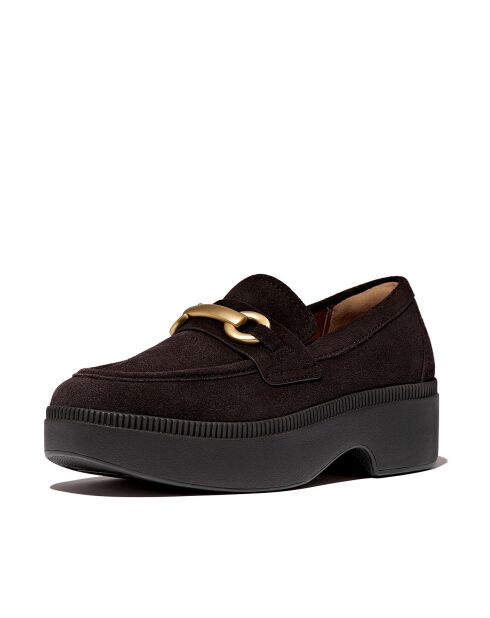Mocassins demi-compensés F-Luma Chunky-Snaffle en daim chocolat