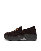 Mocassins demi-compensés F-Luma Chunky-Snaffle en daim chocolat
