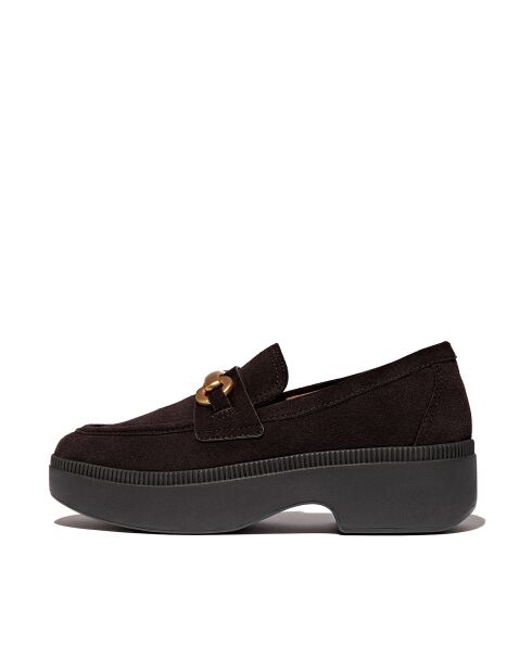 Mocassins demi-compensés F-Luma Chunky-Snaffle en daim chocolat