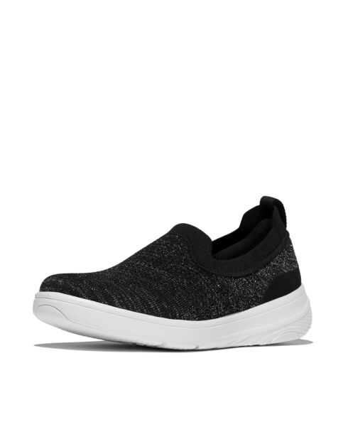 Baskets à enfiler en maille Super-Q Knit noir / argenté