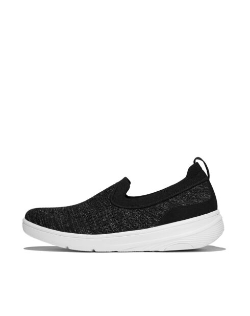 Baskets à enfiler en maille Super-Q Knit noir / argenté