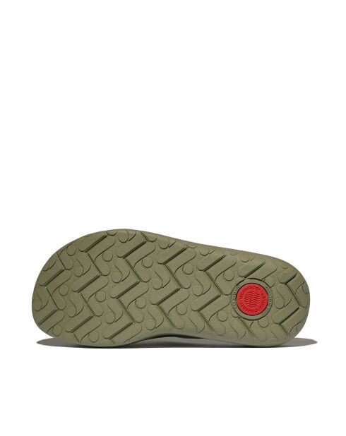 Claquettes Relieff en caoutchouc ton sur ton vertes