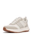 Sneakers F-Mode Flow aus einer Mischung aus weißem Leder und Veloursleder