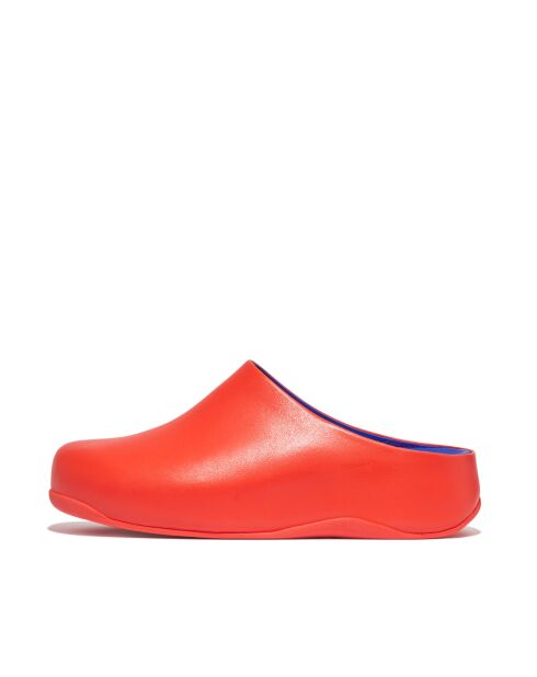 Sabots Shuv x Roksanda en cuir mandarine / bleu