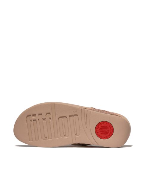 Tongs froissées et irisées beige