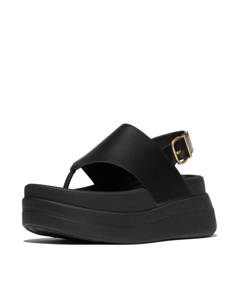 Sneakers en cuir F-Mode Stack avec bride arrière noires