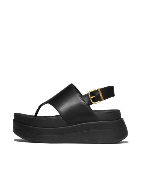 Sneakers en cuir F-Mode Stack avec bride arrière noires