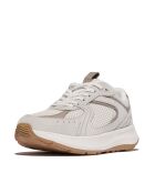 F-Mode Flow Sneakers aus Veloursleder, Mesh und Leder in Weiß