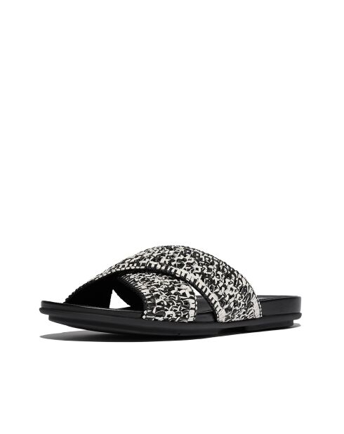 Mules tressées Gracie noir / ivoire