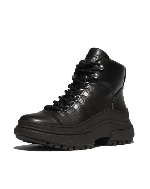 Bottines Wylder à lacets en cuir noires