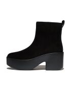 Bottes plateformes en daim à talons noires