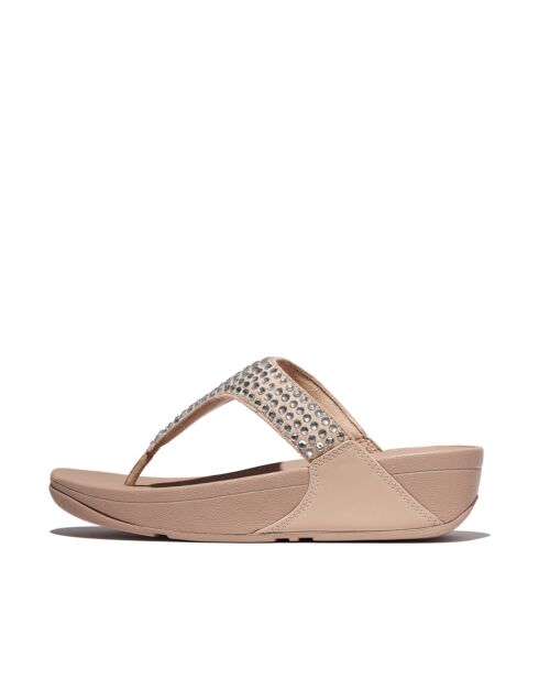 Tongs Lulu Maxi-Crystal beige classique