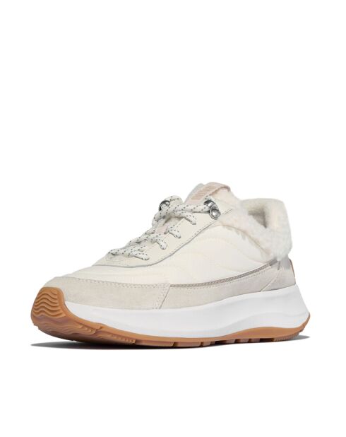 Sneakers effet moumoute F-Mode crème