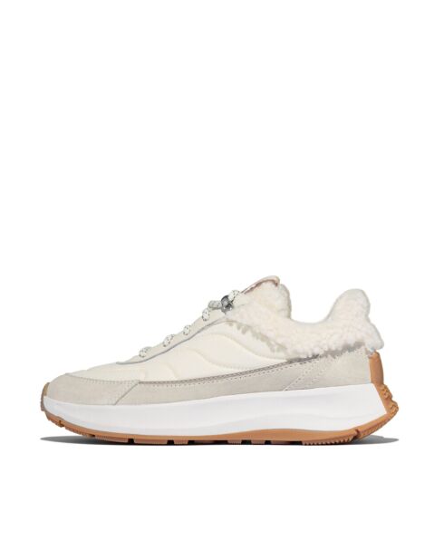 Sneakers effet moumoute F-Mode crème