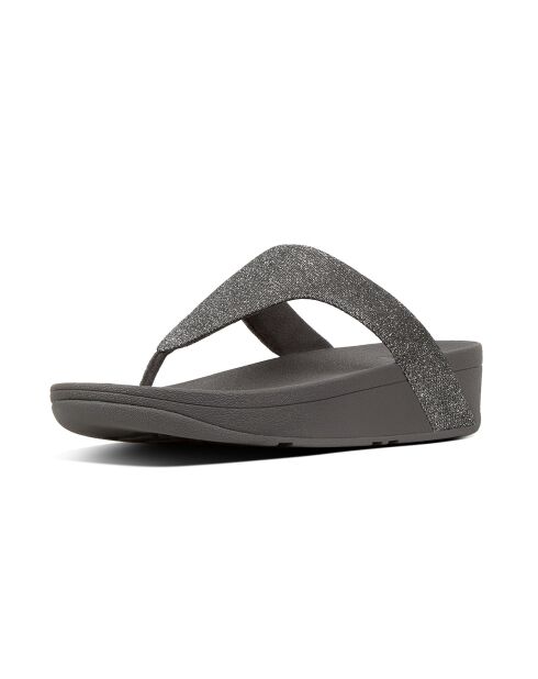 Tongs pailletées avec bride entredoigt Lottie noir et argenté