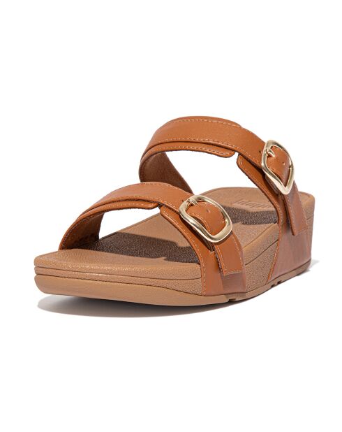 Mules en cuir réglables Lulu beige clair