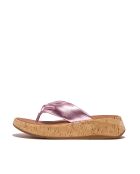 Tongs F-Mode Leather-Twist en cuir tressé lilas sauvage métallisé