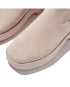 Bottines F-Luma en daim stretch enveloppantes beige