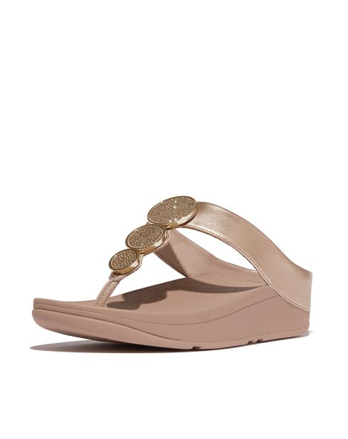 Tongs Halo Bead-Circle beige métallisé