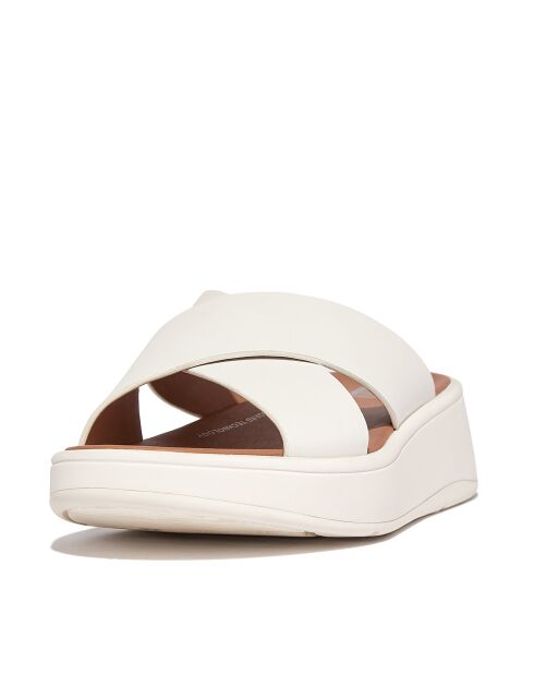 Mules plateforme en cuir F-Mode crèmes