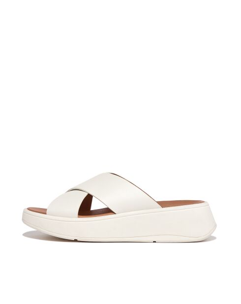 Mules plateforme en cuir F-Mode crèmes