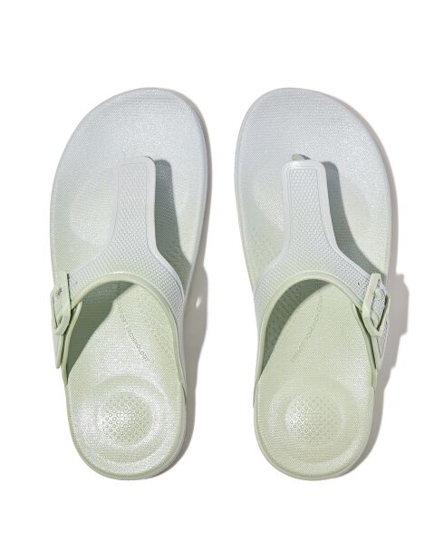Tongs Iqushion irisées à boucle réglable vert sauge