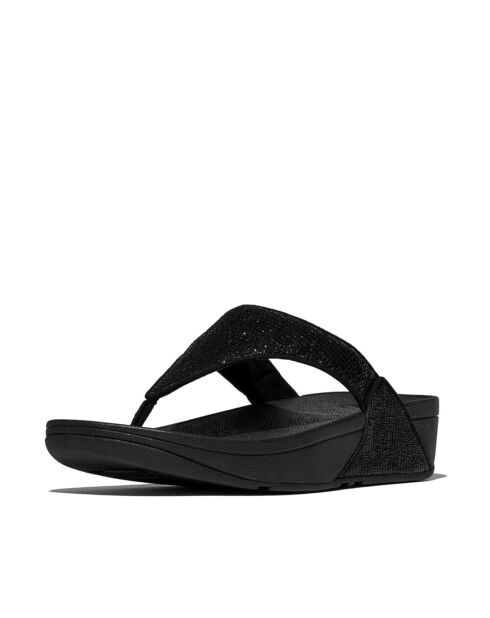 Tongs froissées et irisées noires