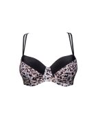 Haut de maillot de bain SunSet Stay imprimé animal noir sable