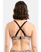 Haut de maillot de bain SunSet Stay imprimé animal noir sable