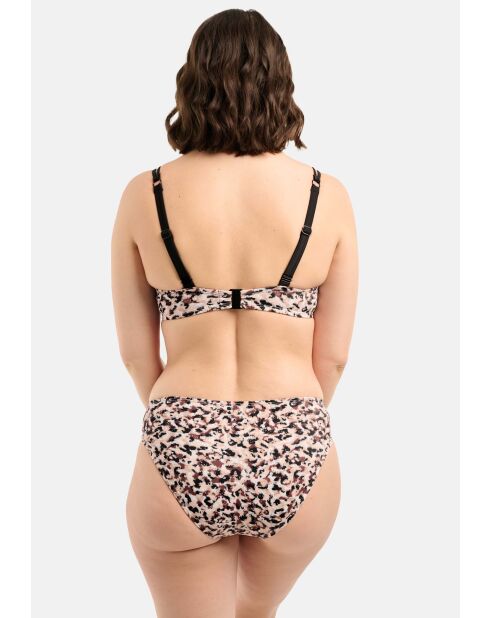 Haut de maillot de bain SunSet Stay imprimé animal noir sable