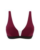 Haut de maillot de bain brassière sans armatures Beyond the beach colorblock prune