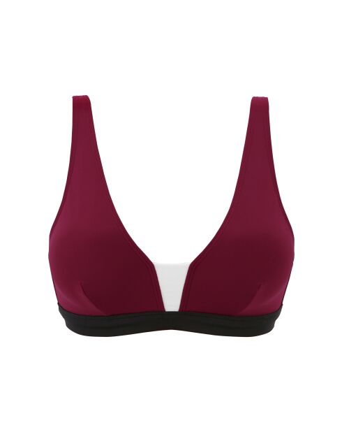 Haut de maillot de bain brassière sans armatures Beyond the beach colorblock prune