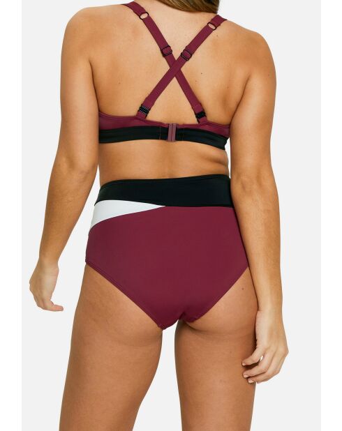 Haut de maillot de bain brassière sans armatures Beyond the beach colorblock prune