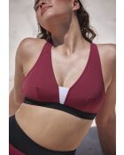 Haut de maillot de bain brassière sans armatures Beyond the beach colorblock prune