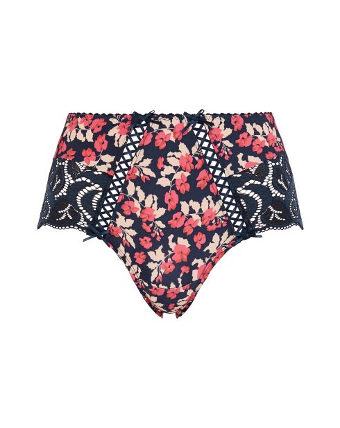 Shorty Amelie Print imprimé floral marine et rouge