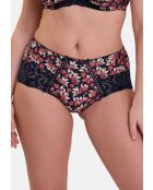Shorty Amelie Print imprimé floral marine et rouge