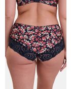 Shorty Amelie Print imprimé floral marine et rouge